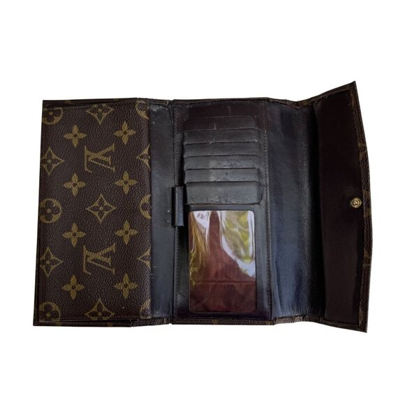 Louis Vuitton Vintage Monogram Canvas Trifold Wallet Card Holder Checkbook Cover - Picture 10 of 16